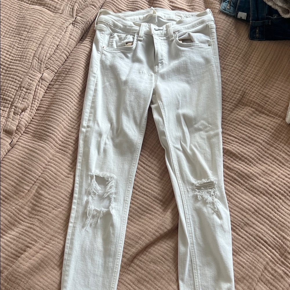 Rag & Bone White Distressed Women Jeans